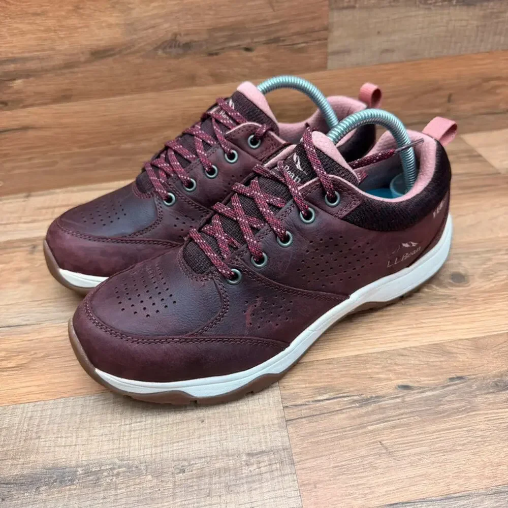 LL Bean Trailduster Hiking Shoes Womens Size 10 Red Leather